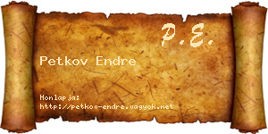Petkov Endre névjegykártya